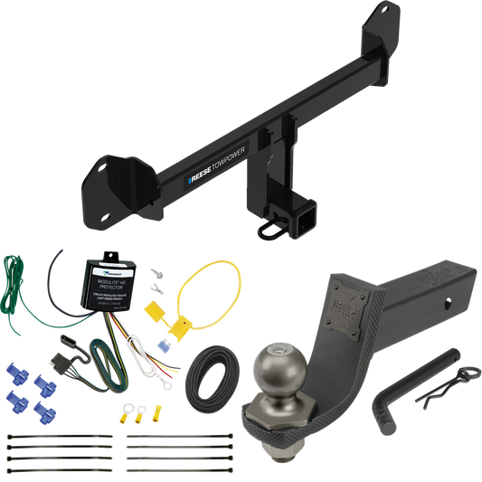 Fits 2019-2023 BMW X4 Trailer Hitch Tow PKG w/ 4-Flat Wiring + Interlock Tactical Starter Kit w/ 3-1/4" Drop & 2" Ball By Reese Towpower