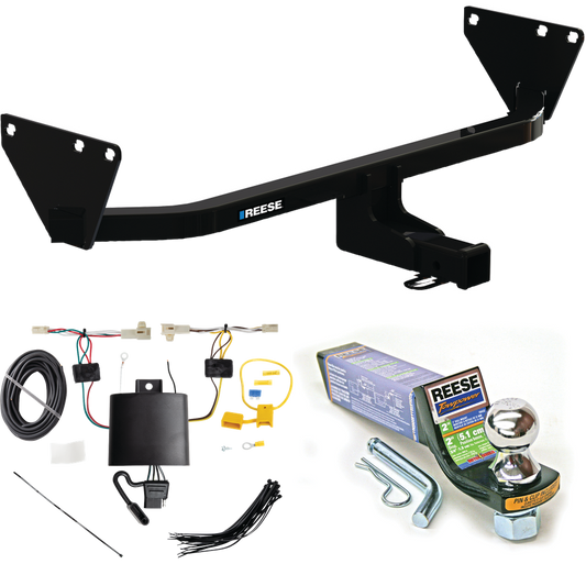 Fits 2022-2023 Mitsubishi Outlander Trailer Hitch Tow PKG w/ 4-Flat Wiring + Starter Kit Ball Mount w/ 2" Drop & 1-7/8" Ball By Reese Towpower