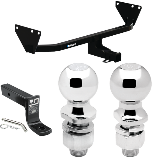 Fits 2022-2023 Mitsubishi Outlander Trailer Hitch Tow PKG w/ Ball Mount w/ 4" Drop + 2" Ball + 2-5/16" Ball By Reese Towpower