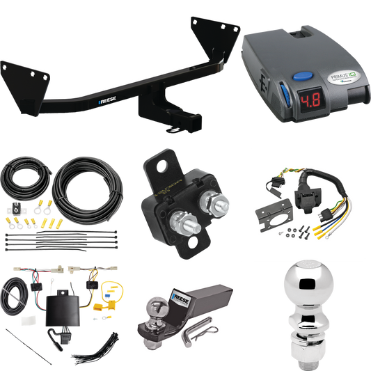 Se adapta al paquete de enganche de remolque Mitsubishi Outlander 2022-2023 con control de freno Tekonsha Primus IQ + cableado RV de 7 vías + soporte de bola y caída de 2" y 2-5/16" de Reese Towpower