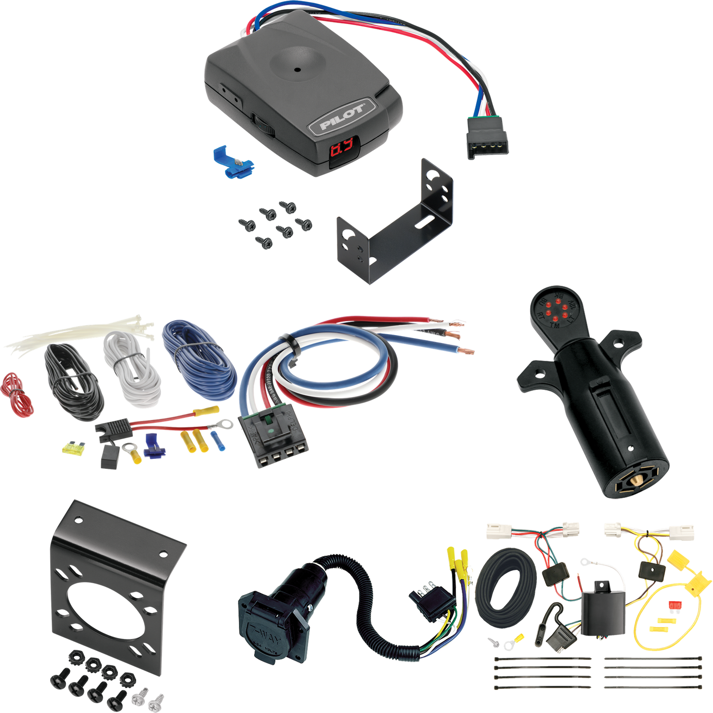 Fits 2011-2023 Mitsubishi RVR 7-Way RV Wiring + Pro Series Pilot Brake Control + Generic BC Wiring Adapter + 7-Way Tester (For (Canada Only) Models) By Tekonsha