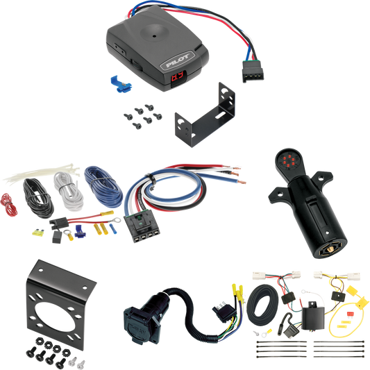 Fits 2011-2023 Mitsubishi RVR 7-Way RV Wiring + Pro Series Pilot Brake Control + Generic BC Wiring Adapter + 7-Way Tester (For (Canada Only) Models) By Tekonsha