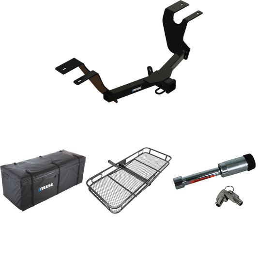 Fits 2023-2023 Honda HR-V Trailer Hitch Tow PKG w/ 60" x 24" Cargo Carrier + Cargo Bag + Hitch Lock By Reese Towpower