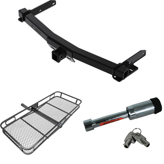 Fits 2022-2023 Jeep Grand Cherokee WK Trailer Hitch Tow PKG w/ 60" x 24" Cargo Carrier + Hitch Lock By Reese Towpower