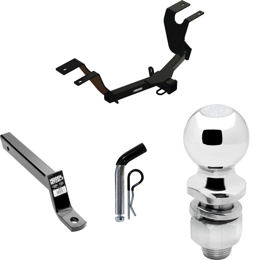 Fits 2023-2023 Honda HR-V Trailer Hitch Tow PKG w/ Extended 16" Long Ball Mount w/ 4" Drop + Pin/Clip + 2" Ball By Reese Towpower