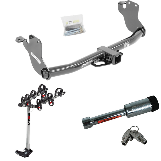 Se adapta al paquete de enganche de remolque Mitsubishi Outlander Sport 2011-2023 con soporte para 4 bicicletas + bloqueo de enganche de Draw-Tite