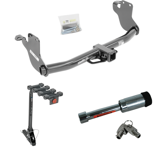 Fits 2011-2023 Mitsubishi RVR Trailer Hitch Tow PKG w/ 4 Bike Carrier Rack + Hitch Lock (For (Canada Only) Models) By Draw-Tite