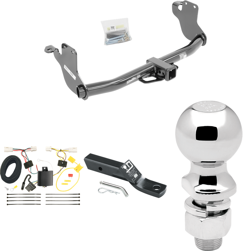 Se adapta al paquete de enganche de remolque Mitsubishi Outlander Sport 2011-2019 con cableado plano de 4 + soporte de bola con caída de 2" + bola de 2-5/16" de Draw-Tite