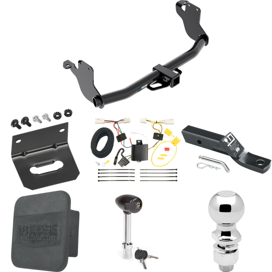 Fits 2011-2023 Mitsubishi RVR Trailer Hitch Tow PKG w/ 4-Flat Wiring + Ball Mount w/ 2" Drop + 2-5/16" Ball + Wiring Bracket + Hitch Lock + Hitch Cover (For (Canada Only) Models) By Reese Towpower