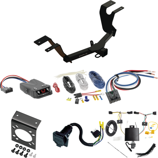 Fits 2023-2023 Honda HR-V Trailer Hitch Tow PKG w/ Tekonsha Brakeman IV Brake Control + Generic BC Wiring Adapter + 7-Way RV Wiring By Draw-Tite