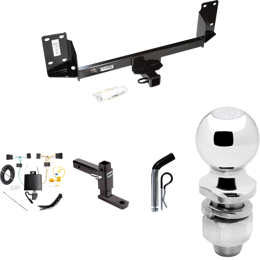 Fits 2015-2018 BMW X5 Trailer Hitch Tow PKG w/ 4-Flat Wiring + Adjustable Drop Rise Ball Mount + Pin/Clip + 2" Ball (Excludes: M Sport Package Models) By Draw-Tite