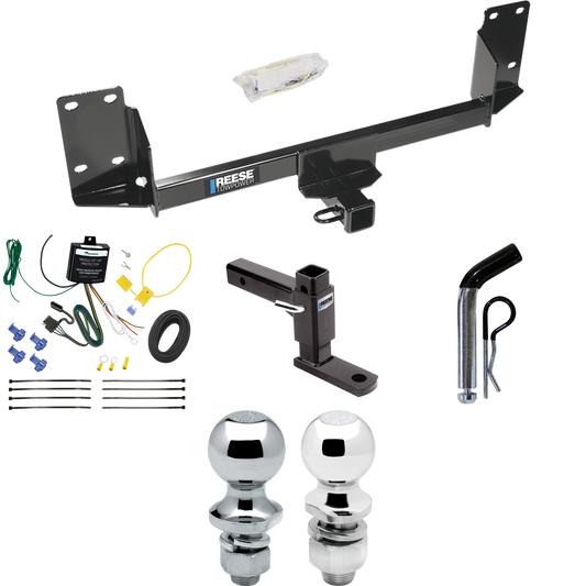 Fits 2007-2014 BMW X5 Trailer Hitch Tow PKG w/ 4-Flat Wiring + Adjustable Drop Rise Ball Mount + Pin/Clip + 2" Ball + 1-7/8" Ball (Excludes: M Sport Package Models) By Reese Towpower