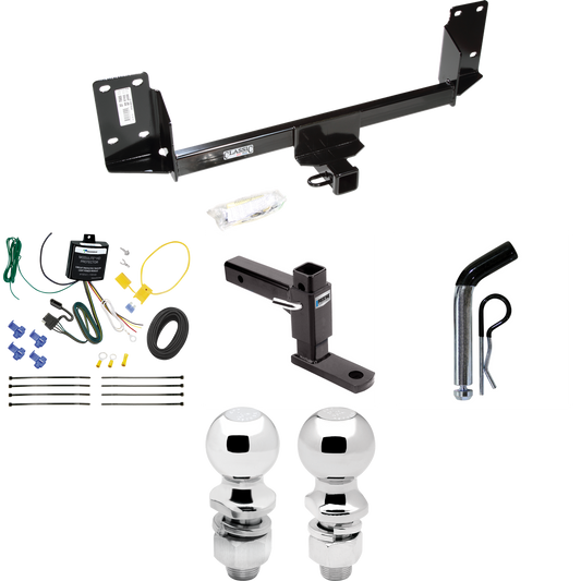 Fits 2007-2014 BMW X5 Trailer Hitch Tow PKG w/ 4-Flat Wiring + Adjustable Drop Rise Ball Mount + Pin/Clip + 2" Ball + 2-5/16" Ball (Excludes: M Sport Package Models) By Draw-Tite