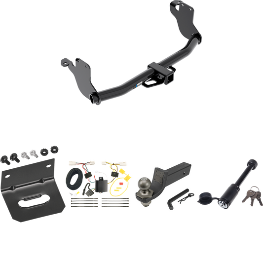 Fits 2011-2023 Mitsubishi RVR Trailer Hitch Tow PKG w/ 4-Flat Wiring + Interlock Tactical Starter Kit w/ 2" Drop & 2" Ball + Tactical Dogbone Lock + Wiring Bracket (For (Canada Only) Models) By Reese Towpower