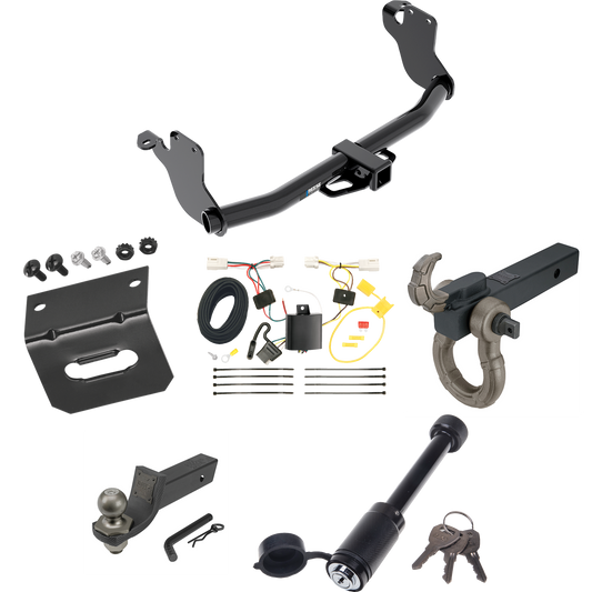 Fits 2011-2023 Mitsubishi RVR Trailer Hitch Tow PKG w/ 4-Flat Wiring + Interlock Tactical Starter Kit w/ 2" Drop & 2" Ball + Tactical Hook & Shackle Mount + Tactical Dogbone Lock + Wiring Bracket (For (Canada Only) Models) By Reese Towpower