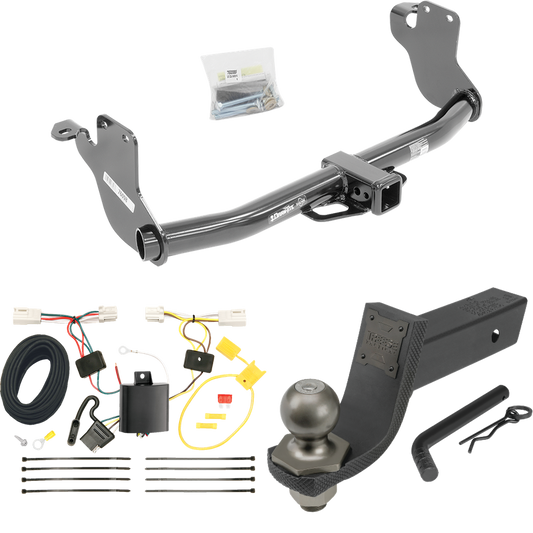 Fits 2011-2023 Mitsubishi RVR Trailer Hitch Tow PKG w/ 4-Flat Wiring + Interlock Tactical Starter Kit w/ 3-1/4" Drop & 2" Ball (For (Canada Only) Models) By Draw-Tite