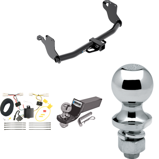 Fits 2011-2023 Mitsubishi RVR Trailer Hitch Tow PKG w/ 4-Flat Wiring + Starter Kit Ball Mount w/ 2" Drop & 2" Ball + 1-7/8" Ball (For (Canada Only) Models) By Reese Towpower