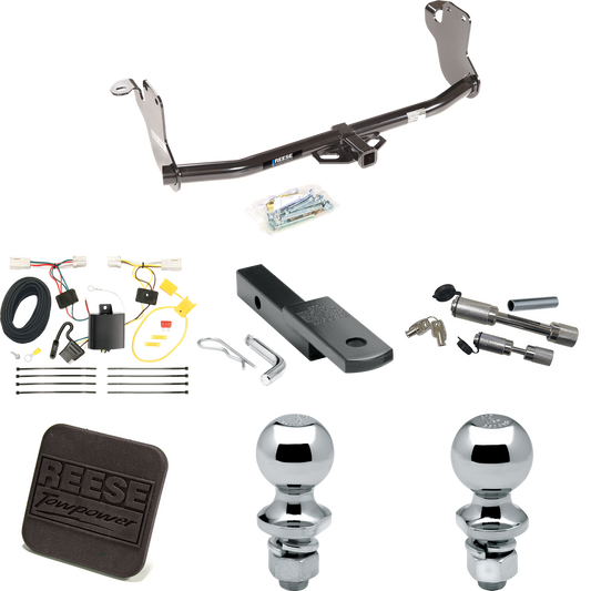 Fits 2011-2014 Mitsubishi RVR Trailer Hitch Tow PKG w/ 4-Flat Wiring Harness + Draw-Bar + 1-7/8" + 2" Ball + Hitch Cover + Dual Hitch & Coupler Locks (For (Canada Only) Models) By Reese Towpower