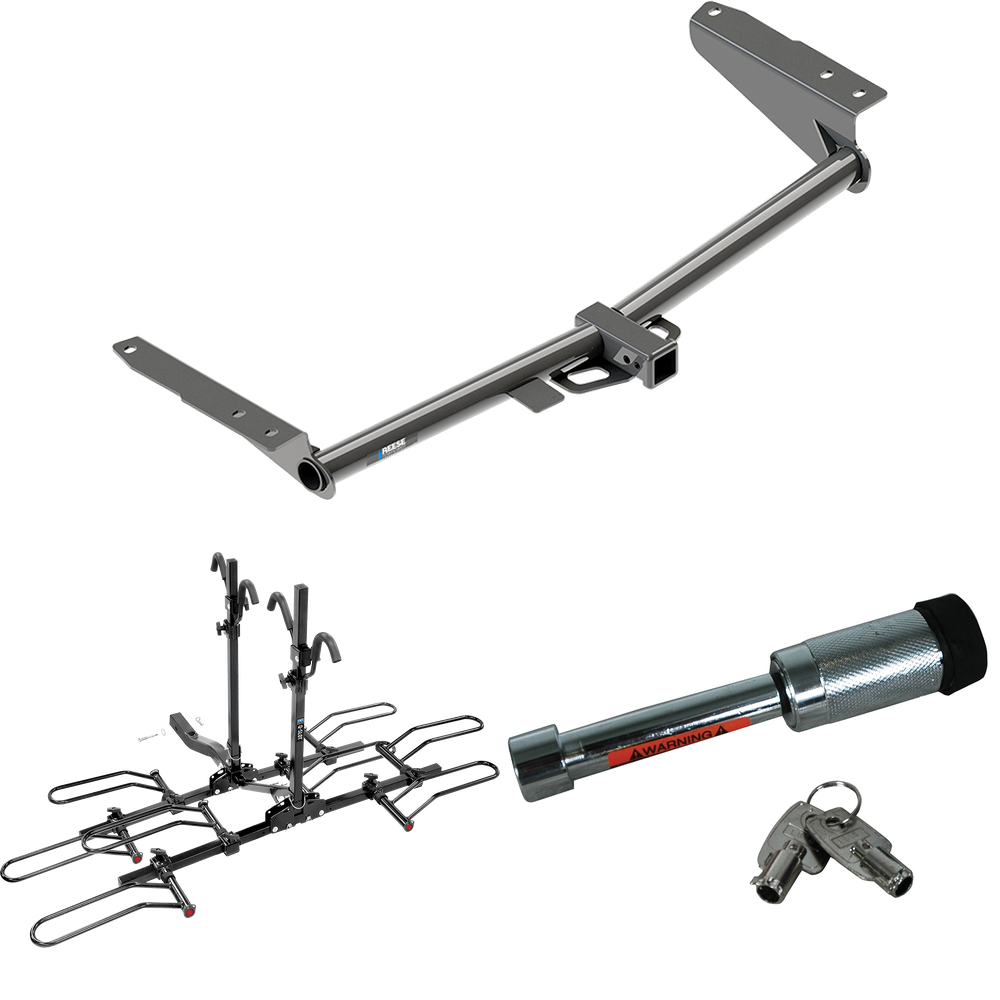 Se adapta al paquete de enganche de remolque Honda Odyssey 2018-2023 con portaequipajes estilo plataforma para 4 bicicletas + bloqueo de enganche (para modelos sin provisiones de fusibles) de Reese Towpower