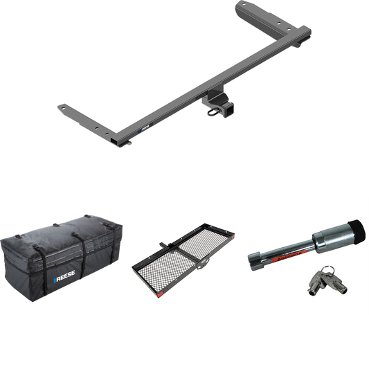 Fits 2018-2023 Honda Odyssey Trailer Hitch Tow PKG w/ 48" x 20" Cargo Carrier + Cargo Bag + Hitch Lock (For Without Fuse Provisions Models) By Reese Towpower