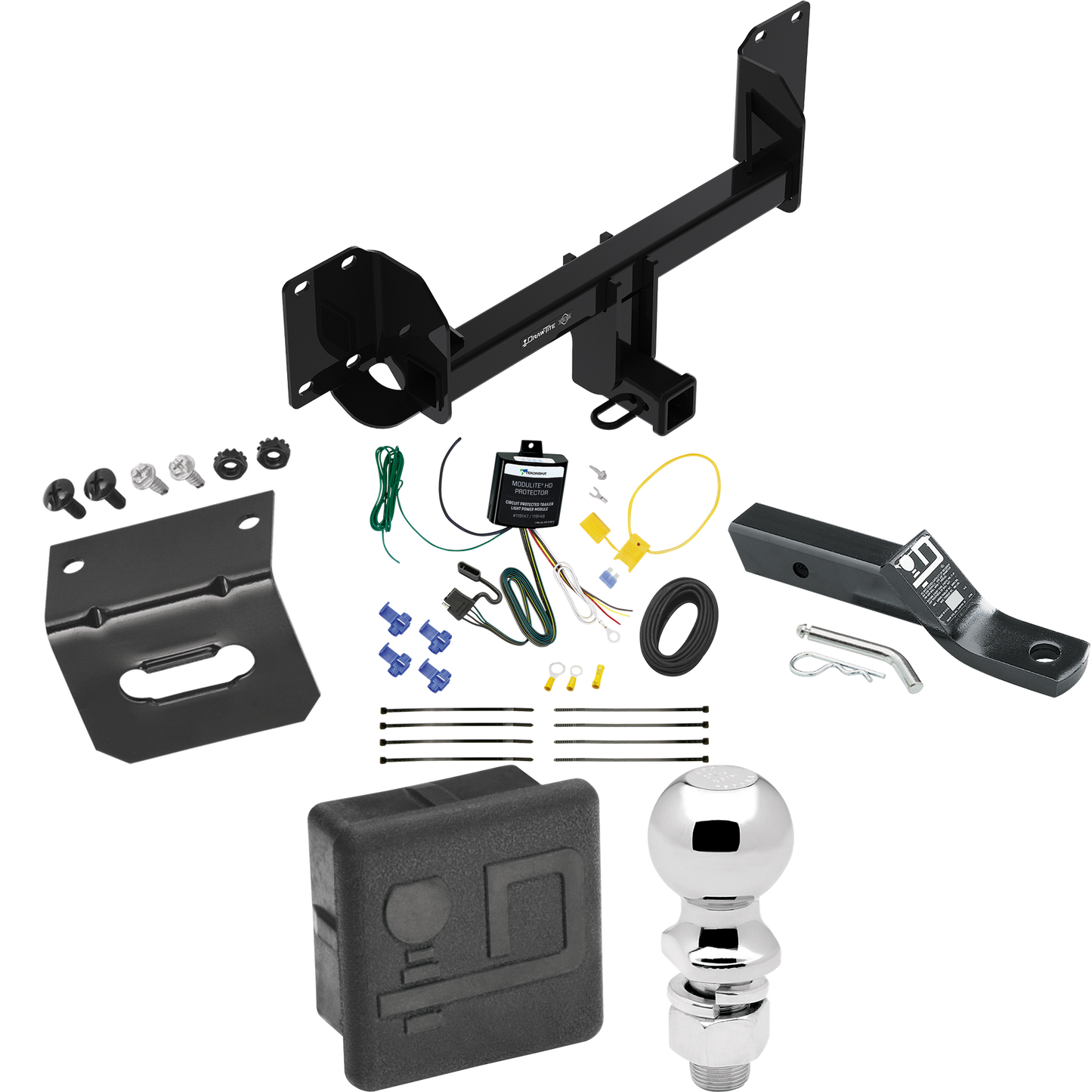 Se adapta al paquete de remolque con enganche de remolque BMW X5 2019-2023 con cableado de 4 planos + soporte de bola con caída de 2" + bola de 2-5/16" + soporte de cableado + cubierta de enganche (excluye: modelos con paquete deportivo M) de Draw-Tite