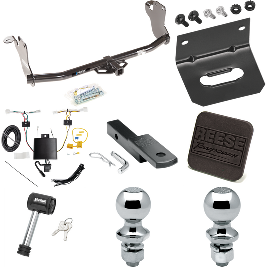 Fits 2020-2021 Mitsubishi Outlander Sport Trailer Hitch Tow PKG w/ 4-Flat Wiring Harness + Draw-Bar + 1-7/8" + 2" Ball + Wiring Bracket + Hitch Cover + Hitch Lock By Reese Towpower