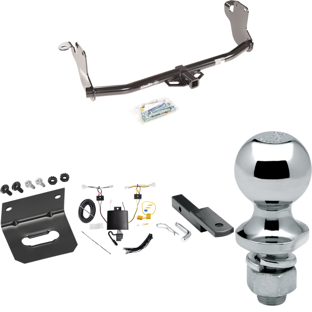 Fits 2020-2021 Mitsubishi Outlander Sport Trailer Hitch Tow PKG w/ 4-Flat Wiring Harness + Draw-Bar + 1-7/8" Ball + Wiring Bracket By Draw-Tite