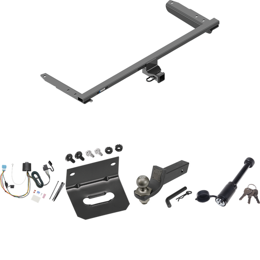 Fits 2018-2023 Honda Odyssey Trailer Hitch Tow PKG w/ 4-Flat Wiring + Interlock Tactical Starter Kit w/ 2" Drop & 2" Ball + Tactical Dogbone Lock + Wiring Bracket (For With Fuse Provisions Models) By Reese Towpower