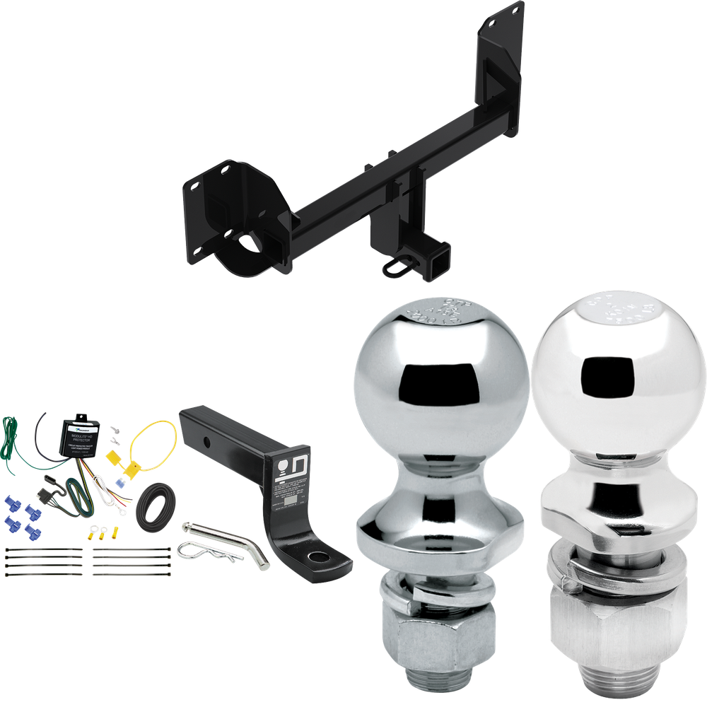 Fits 2019-2023 BMW X5 Trailer Hitch Tow PKG w/ 4-Flat Wiring + Ball Mount w/ 4" Drop + 2" Ball + 1-7/8" Ball (Excludes: M Sport Package Models) By Reese Towpower