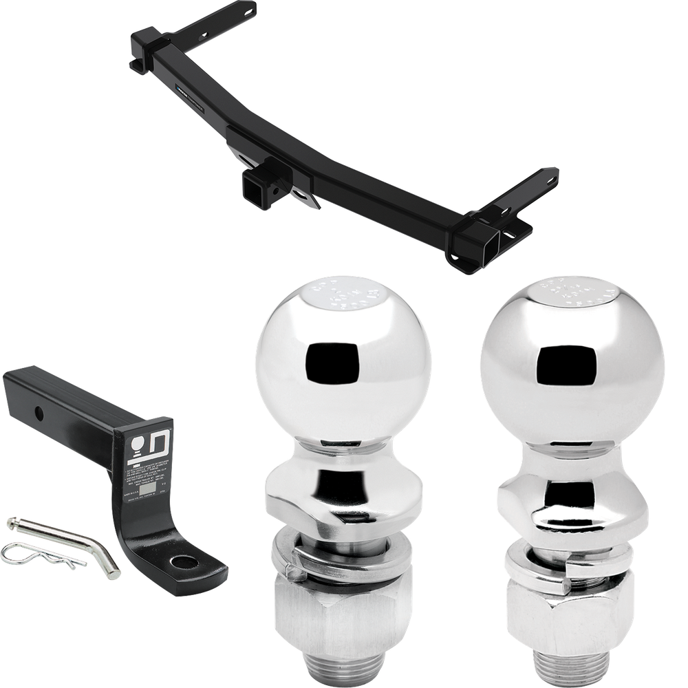 Fits 2011-2023 Dodge Durango Trailer Hitch Tow PKG w/ Ball Mount w/ 4" Drop + 2" Ball + 2-5/16" Ball By Reese Towpower