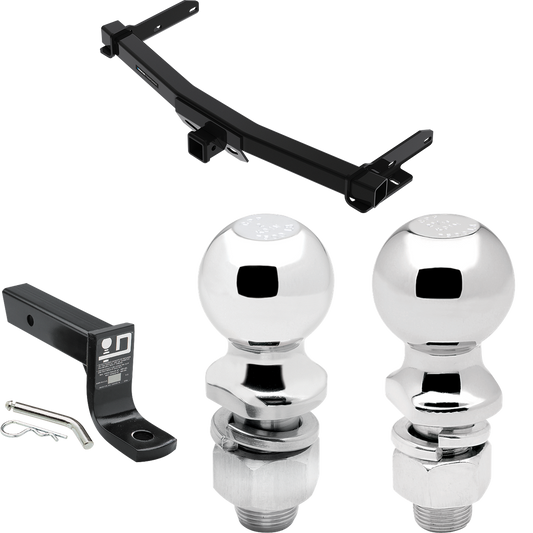 Fits 2011-2023 Dodge Durango Trailer Hitch Tow PKG w/ Ball Mount w/ 4" Drop + 2" Ball + 2-5/16" Ball By Reese Towpower