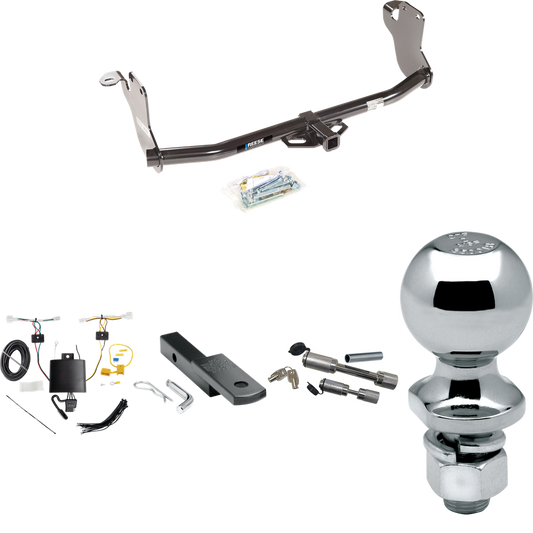 Fits 2020-2021 Mitsubishi Outlander Sport Trailer Hitch Tow PKG w/ 4-Flat Wiring Harness + Draw-Bar + 2" Ball + Dual Hitch & Coupler Locks By Reese Towpower