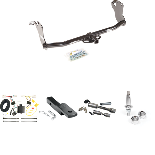 Fits 2011-2019 Mitsubishi Outlander Sport Trailer Hitch Tow PKG w/ 4-Flat Wiring Harness + Draw-Bar + Interchangeable 1-7/8" & 2" Balls + Dual Hitch & Coupler Locks By Draw-Tite