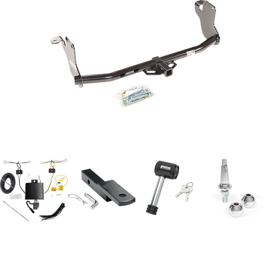 Se adapta al paquete de enganche de remolque Mitsubishi Outlander Sport 2020-2021 con arnés de cableado de 4 planos + barra de tracción + bolas intercambiables de 1-7/8" y 2" + bloqueo de enganche de Reese Towpower