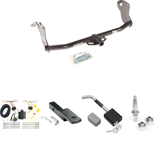 Fits 2011-2019 Mitsubishi Outlander Sport Trailer Hitch Tow PKG w/ 4-Flat Wiring Harness + Draw-Bar + Interchangeable 1-7/8" & 2" Balls + Hitch Lock By Draw-Tite