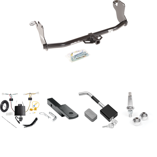 Fits 2020-2021 Mitsubishi Outlander Sport Trailer Hitch Tow PKG w/ 4-Flat Wiring Harness + Draw-Bar + Interchangeable 1-7/8" & 2" Balls + Hitch Lock By Draw-Tite