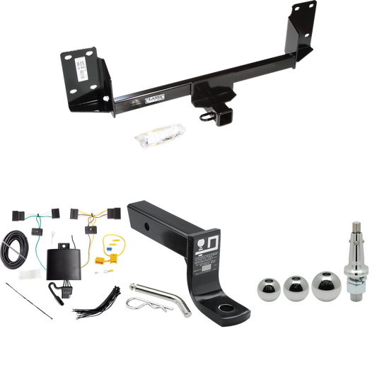 Fits 2015-2018 BMW X5 Trailer Hitch Tow PKG w/ 4-Flat Wiring + Ball Mount w/ 4" Drop + Interchangeable Ball 1-7/8" & 2" & 2-5/16" (Excludes: M Sport Package Models) By Draw-Tite