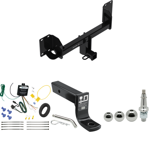 Fits 2019-2023 BMW X5 Trailer Hitch Tow PKG w/ 4-Flat Wiring + Ball Mount w/ 4" Drop + Interchangeable Ball 1-7/8" & 2" & 2-5/16" (Excludes: M Sport Package Models) By Draw-Tite