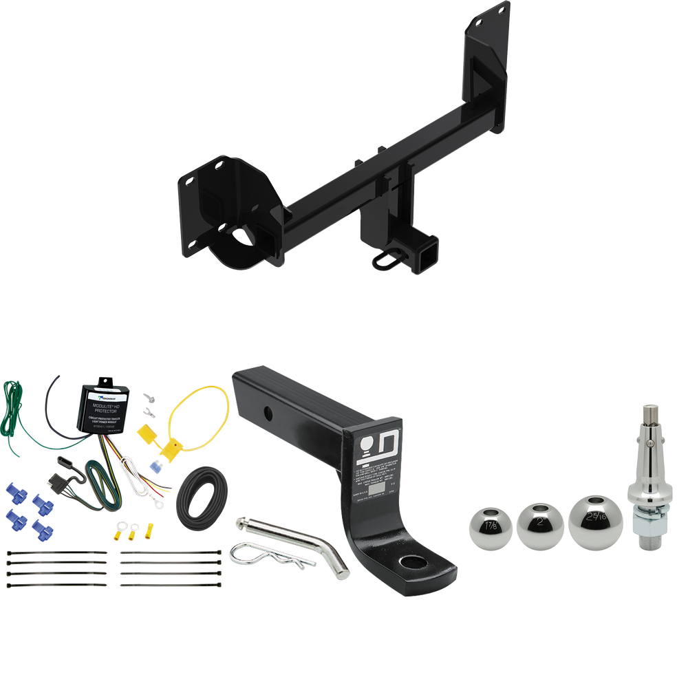 Fits 2019-2023 BMW X5 Trailer Hitch Tow PKG w/ 4-Flat Wiring + Ball Mount w/ 4" Drop + Interchangeable Ball 1-7/8" & 2" & 2-5/16" (Excludes: M Sport Package Models) By Reese Towpower