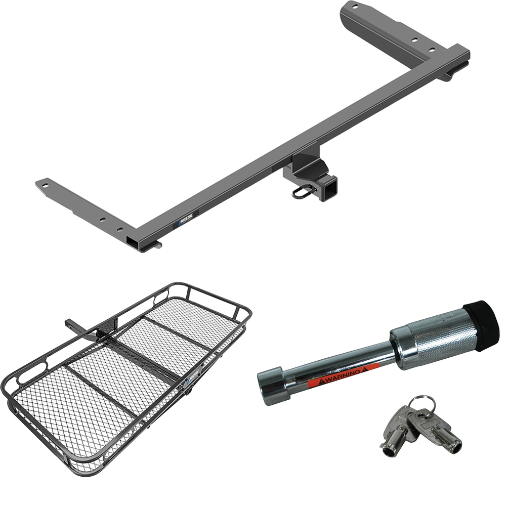 Fits 2018-2023 Honda Odyssey Trailer Hitch Tow PKG w/ 60" x 24" Cargo Carrier + Hitch Lock (For With Fuse Provisions Models) By Reese Towpower