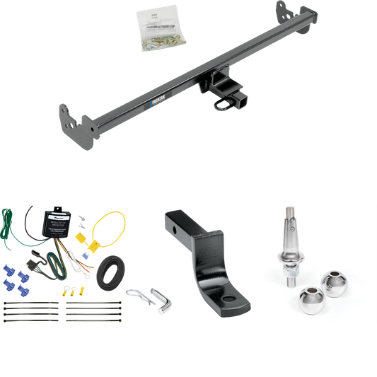 Fits 2015-2019 Toyota Yaris Trailer Hitch Tow PKG w/ 4-Flat Wiring Harness + Draw-Bar + Interchangeable 1-7/8" & 2" Balls (Excludes: SE Models) By Reese Towpower