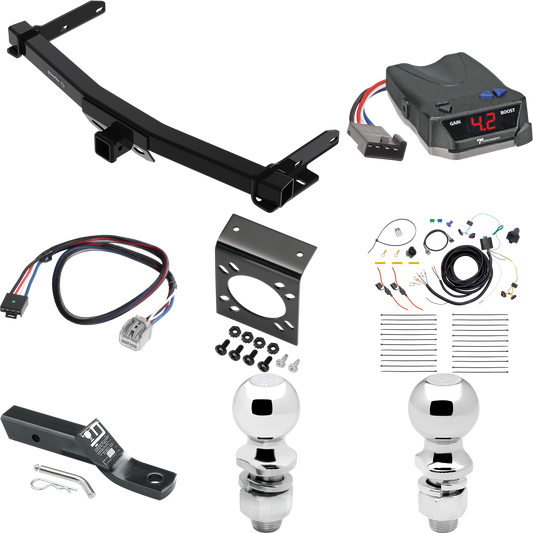 Fits 2014-2023 Dodge Durango Trailer Hitch Tow PKG w/ Tekonsha BRAKE-EVN Brake Control + Plug & Play BC Adapter + 7-Way RV Wiring + 2" & 2-5/16" Ball & Drop Mount By Draw-Tite