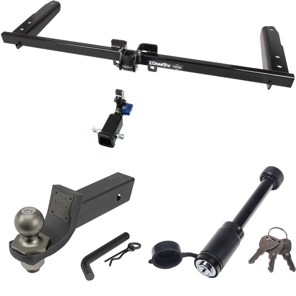 Fits 2018-2023 Honda Odyssey Trailer Hitch Tow PKG + Interlock Tactical Starter Kit w/ 2" Drop & 2" Ball + Tactical Dogbone Lock (For With Fuse Provisions Models) By Draw-Tite