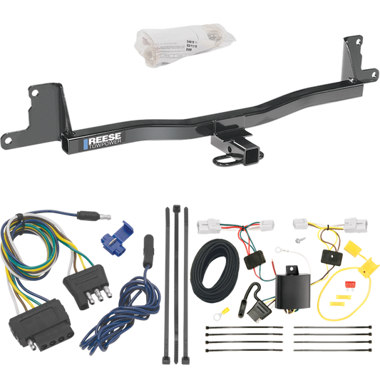 Fits 2007-2011 Toyota Yaris Trailer Hitch Tow PKG w/ 5-Flat Wiring Harness (For 4 Dr. Sedan Models) By Reese Towpower