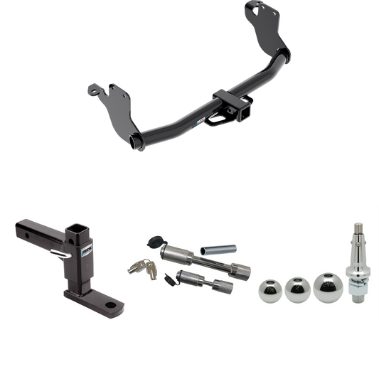 Fits 2011-2023 Mitsubishi RVR Trailer Hitch Tow PKG w/ Adjustable Drop Rise Ball Mount + Dual Hitch & Copler Locks + Inerchangeable 1-7/8" & 2" & 2-5/16" Balls (For (Canada Only) Models) By Reese Towpower