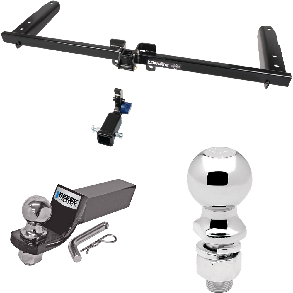 Fits 2018-2023 Honda Odyssey Trailer Hitch Tow PKG w/ Starter Kit Ball Mount w/ 2" Drop & 2" Ball + 2-5/16" Ball (For With Fuse Provisions Models) By Draw-Tite