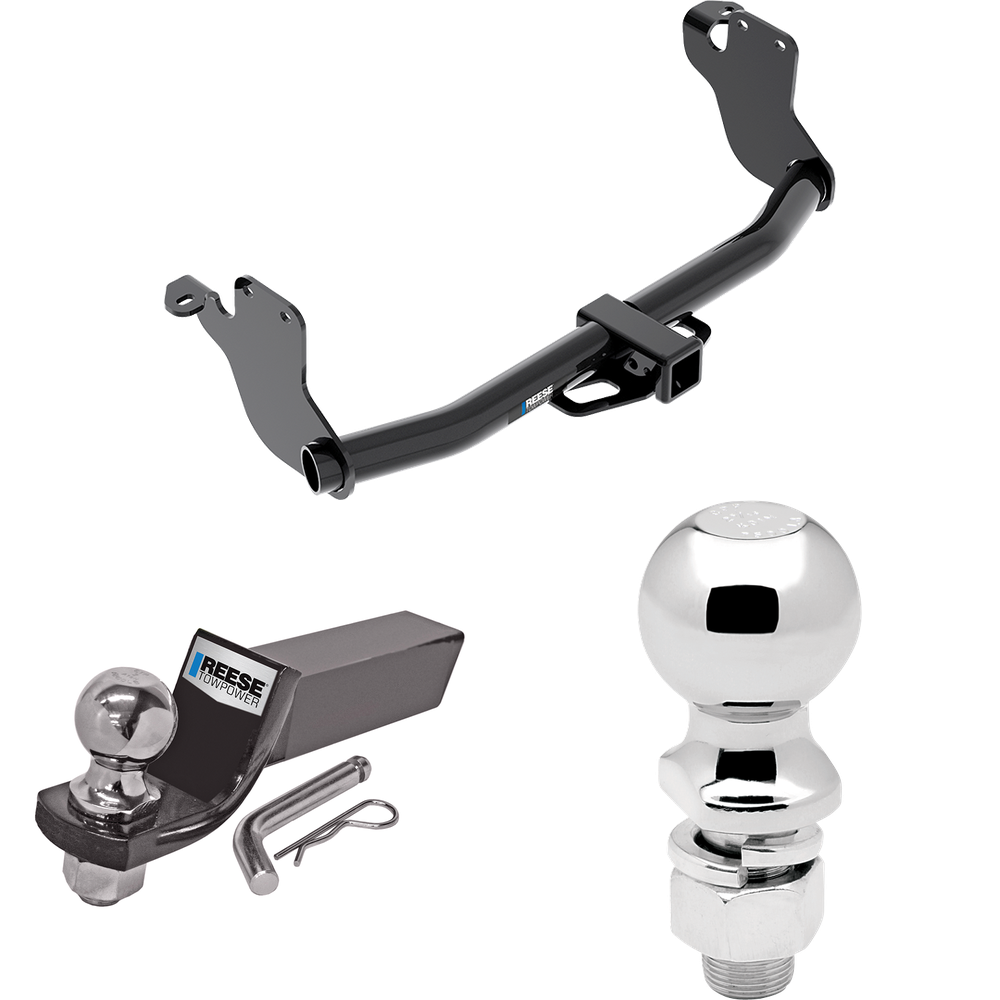 Fits 2011-2023 Mitsubishi Outlander Sport Trailer Hitch Tow PKG w/ Starter Kit Ball Mount w/ 2" Drop & 2" Ball + 2-5/16" Ball By Reese Towpower