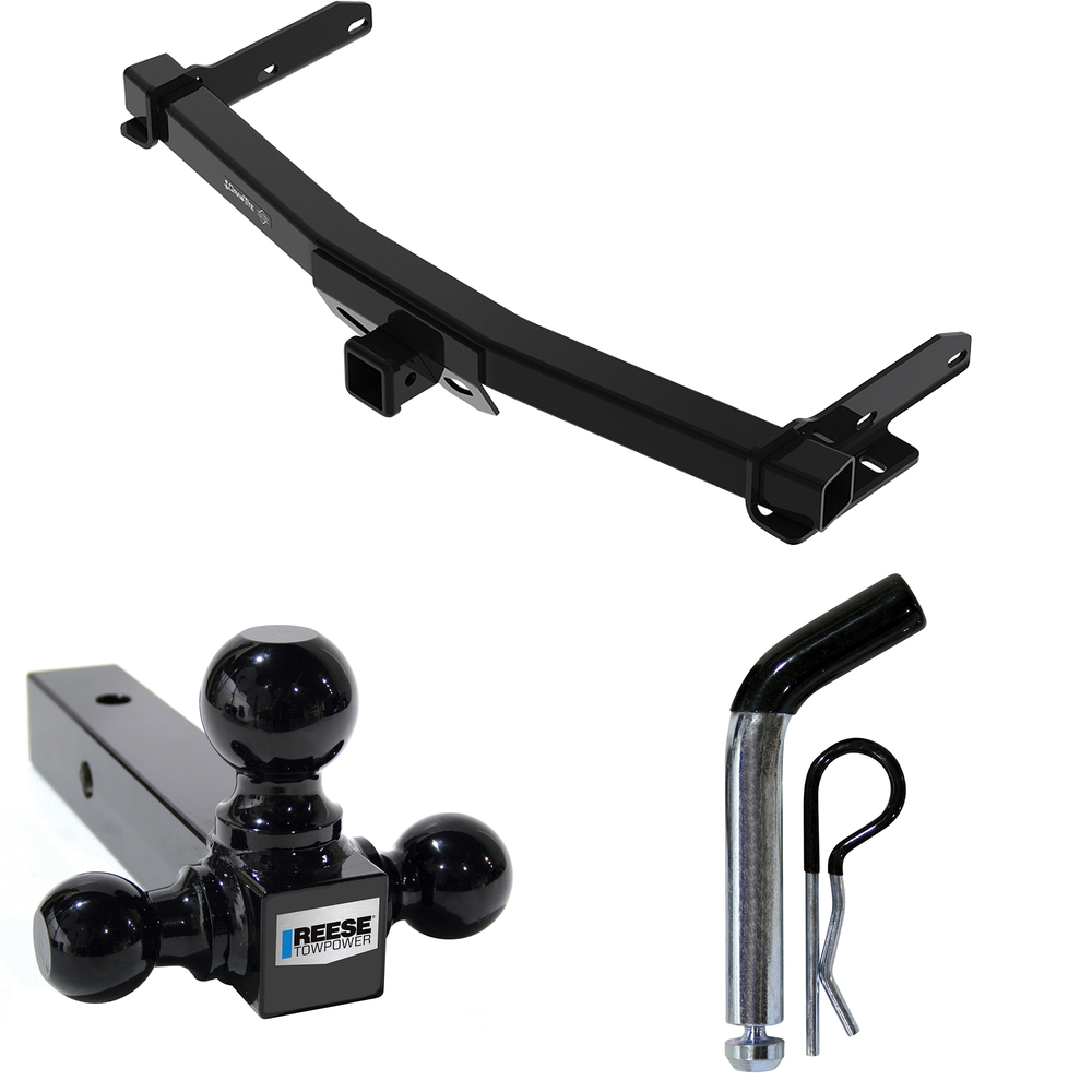Fits 2022-2023 Jeep Grand Cherokee WK Trailer Hitch Tow PKG w/ Triple Ball Ball Mount 1-7/8" & 2" & 2-5/16" Trailer Balls + Pin/Clip By Draw-Tite