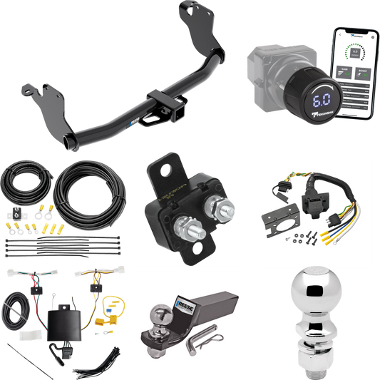 Se adapta al paquete de enganche de remolque Mitsubishi Outlander Sport 2020-2023 con control de freno inalámbrico Bluetooth Tekonsha Prodigy iD + cableado RV de 7 vías + soporte de bola y caída de 2" y 2-5/16" de Reese Towpower