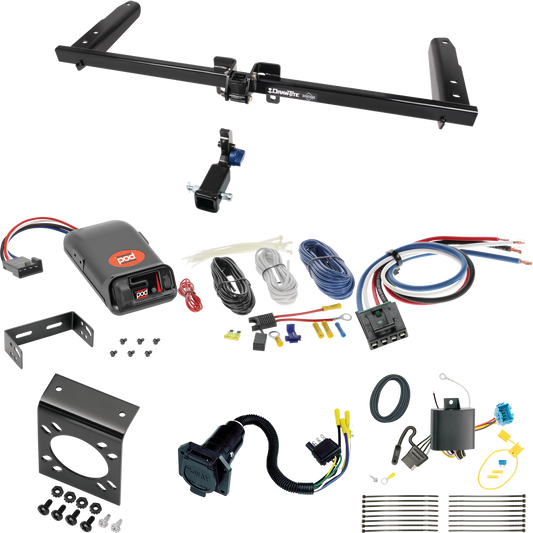 Se adapta al paquete de enganche de remolque oculto Honda Odyssey 2018-2023 con control de freno POD serie Pro + adaptador de cableado BC genérico + cableado RV de 7 vías (para modelos sin provisiones de fusibles) de Draw-Tite